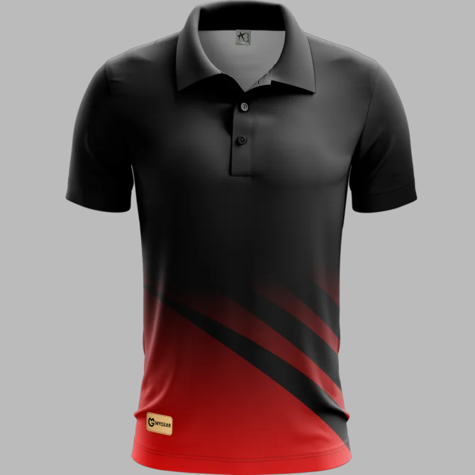 Custom Cricket Jerseys Black and Red Gradiation