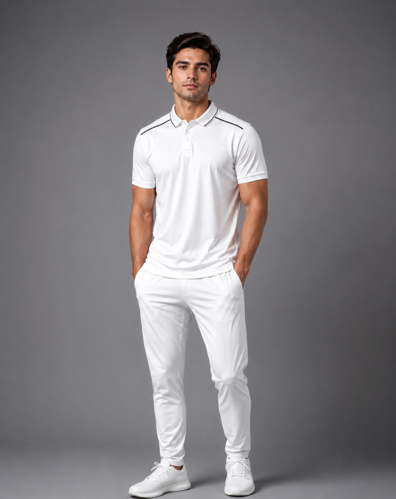 White Cricket tshirt with pant