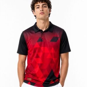 red jersey with triangle pattern